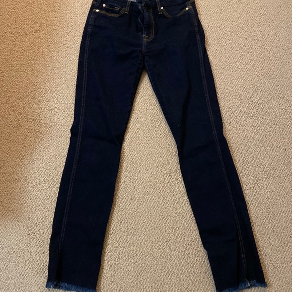 7FAMK dark wash raw hem jeans - Picture 1 of 3